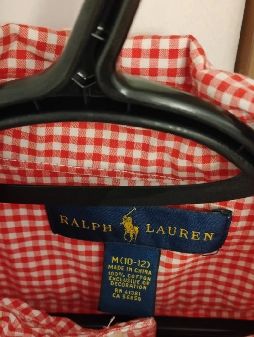 Ralph Lauren Red & White Gingham Button-Down Shirt